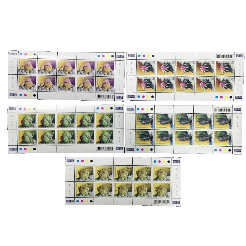 Flowers Full Sheet Maltese Stamps (1964-Now)