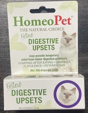 HomeoPet Feline Digestive Upsets for Cats , 15 ML Per Bottle EXP 03/2026
