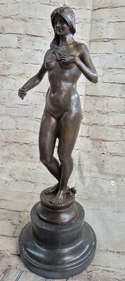 Jugendstil Statue Lady Sirene Hautfarben Bronze Venus Skulptur Eva Brown