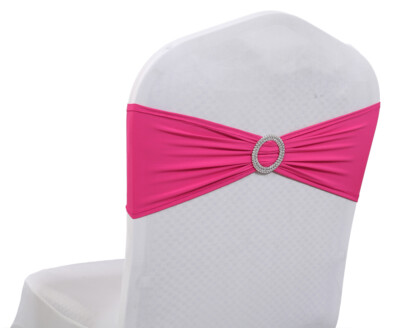 100 Spandex Stretch Chair Cover Sashes Bows Wedding Party (Magenta) FREE  SHIP