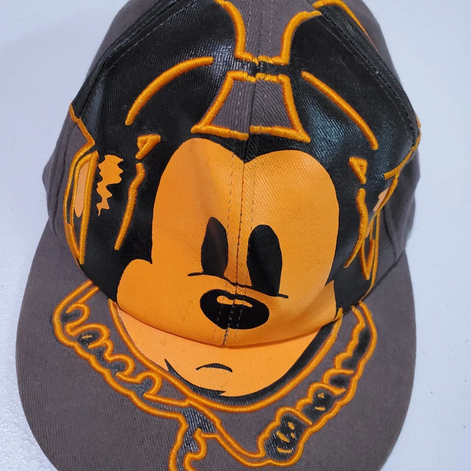 Disney Hombres Sombrero OS Gris Mickey Mouse Auriculares Naranja Bordado Foto 2 de 4