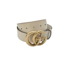Gucci GG Marmont Calfskin 40mm Belt Size 38 Mystic White