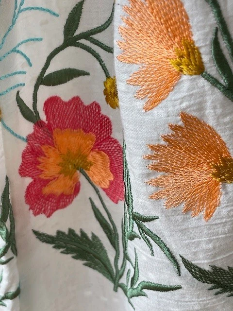 neuwertig ★ Francesca Bassi ★ Maxi Kleid 36-38 NP 249,- weiß bestickt - Bild 4 von 4