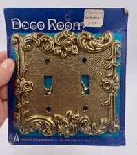 1960s Deco Room Switch Cover Plate - American Tack & Hardware - Vintage Unopened