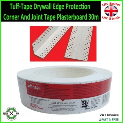 STRAIT-FLEX Tuff-Tape Drywall Edge Protection Corner And Joint Tape Plasterboard 30m