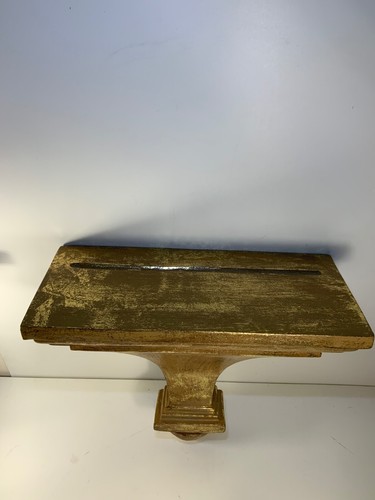 Vintage Hollywood Regency meliertes Gold Holz Wandregal 12,5 Zoll - Bild 3 von 8