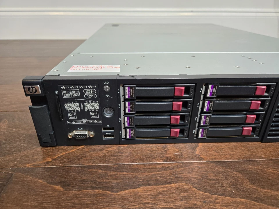 SERVIDOR DE MONTAJE EN RACK HP PROLIANT DL385 G5p AMD Opteron 2384 2,70 GHz 4 GB SIN HDD/OS Foto 2 de 4