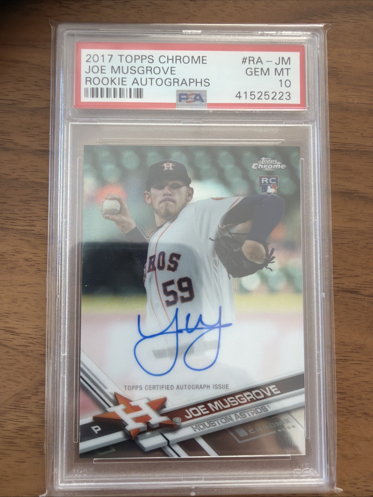 2017 Topps Chrome Rookie Auto #RAJM Joe Musgrove RC PSA 10