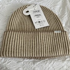 NWT Joules Wren Plated Beanie Hat - Oat Beige Ribbed Knit 