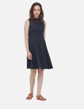Uniqlo Black Fit & Flare Sleeveless Mock-Neck Dress – Size S, Excellent Conditio