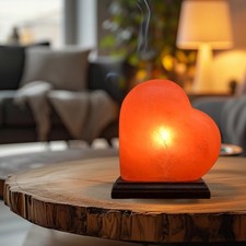 NB Himalayan Pink Salt Lamp   Heart Shape with Dimmer Switch  2 Bulbs   Hand...