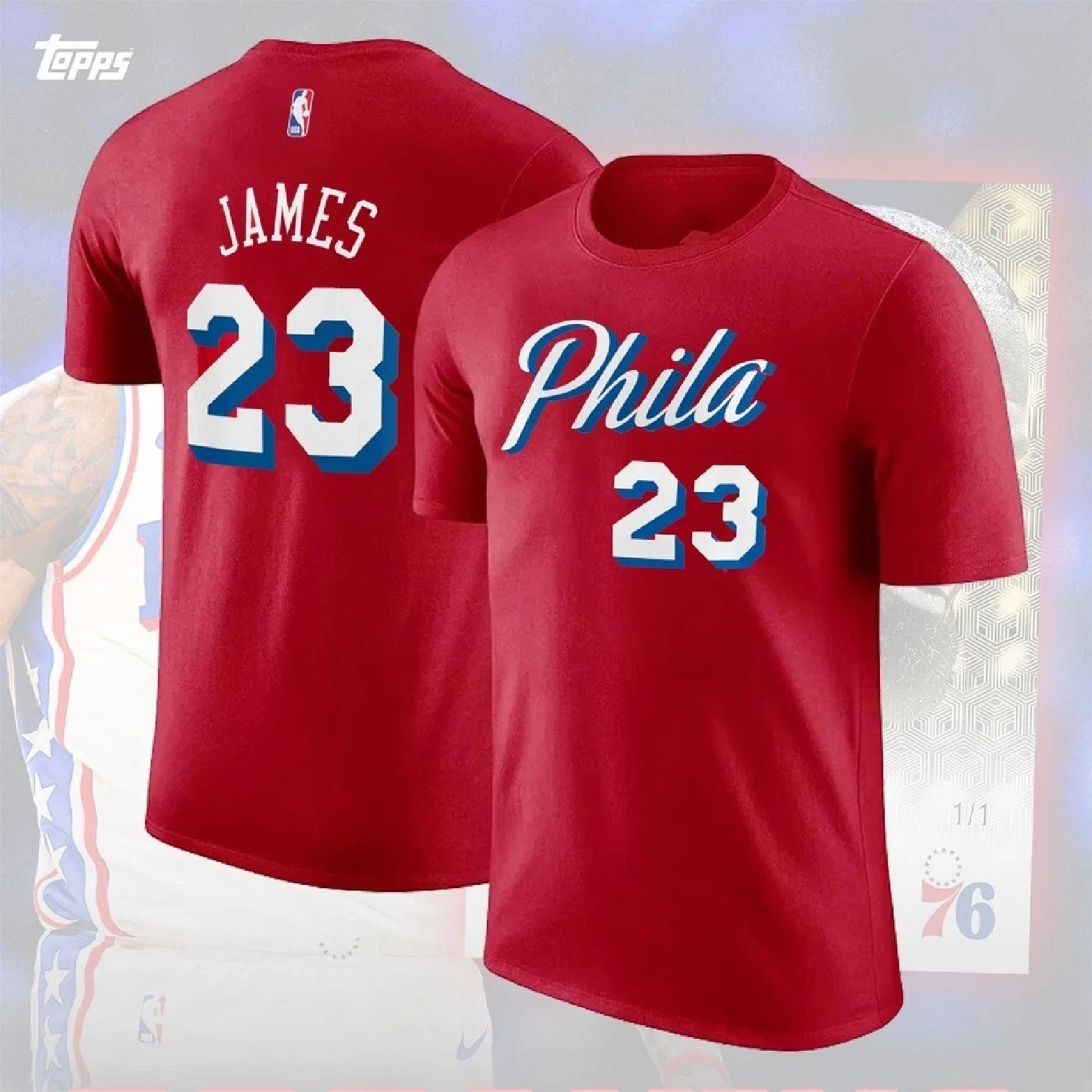 LeBron James #23 Philadelphia Team 2026 Custom Double Sided T-Shirt