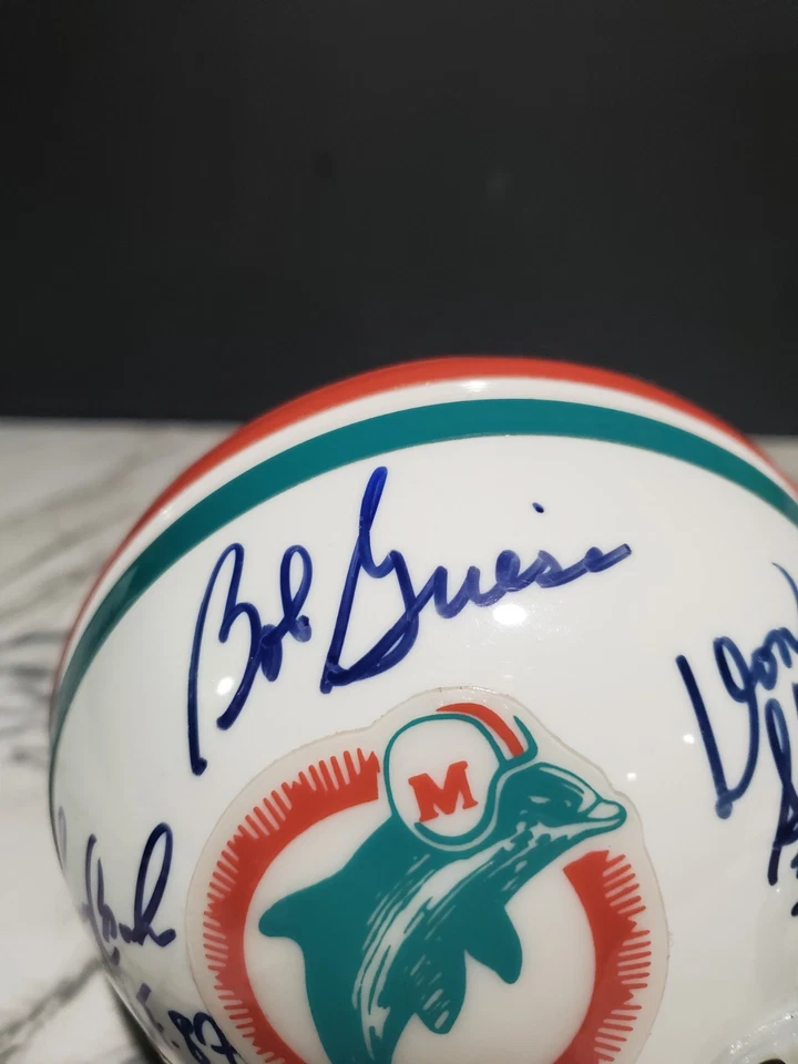 Minicasco firmado por los Dolphins Greats - Bob Griese/Larry Csonka/Don Shula - Certificado de autenticidad PSA Foto 3 de 4