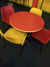 Brightly Coloured Cafe Restaurant Tables and Chairs. Great Condition - Bargain