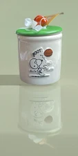 RAE DUNN Snoopy Football Canister Jar Gumballs Seeds Cookies Candy Nuts 5.5" NEW