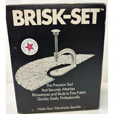 Vintage Brisk-Set Metal Flat Back Rhinestone Setter Made in USA New