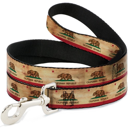 Continuous Quantity Dog Leash 6-FEET California Flag Continuous Vintage NARROW 0.5