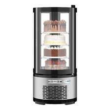 19" Circular Refrigerated Countertop Bakery Display Case in Silver