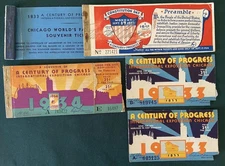 1933 1934 Chicago Century of Progress Ticket Lot 5 Constitution Day Expo Lot 1