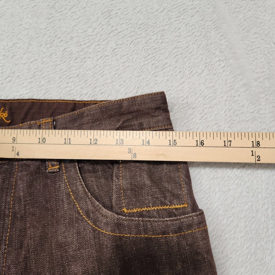 Pantalones de mezclilla Marc Ecko para hombre 30x30 grunge Y2K Streetwear marrón gráficos dragón Foto 3 de 4