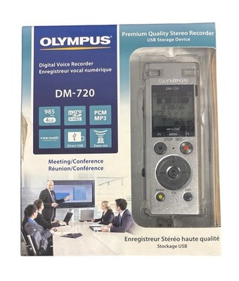 Olympus DM-720 4GB MP3 PCM USB Voice Recorder Silver NIB