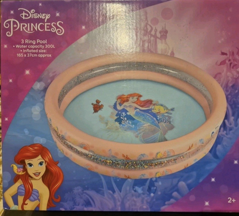 Disney Sirenita 3 Anillos Piscina Rango de Edad 3 Años Capacidad Agua 300L Nuevo