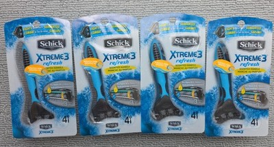 Lot 4 Schick Xtreme 3 Refresh Disposable Razor 4 Packs Scented Handle Flexible