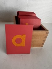 ELITE Montessori Lower Case Sandpaper Letters Wooden Set Of 26 Letters Pink/Red