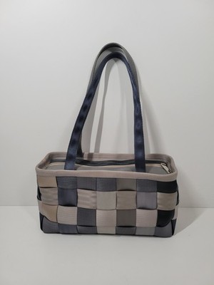 Harveys Gray Recycle Seatbelt Shoulder Bag Double Strap Large Purse