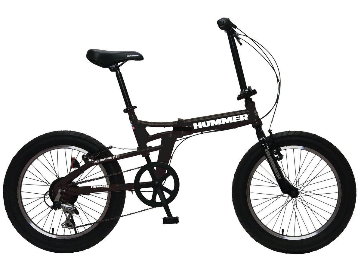 HUMMER FDB206 FAT-BIKE Black 20-inch Folding Bike with Extra-Fat