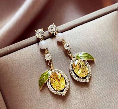Zitronenfrucht Ohrringe - Glamouröser italienischer Schmuck - Sommer Urlaub Geschenkidee 