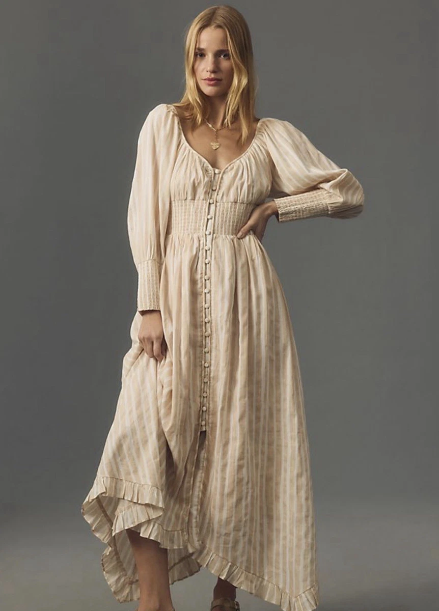 white christmas dresses Anthropologie Magali Pascal Tiered Lace Midi Dress Size Petite Medium NEW –  Finds For You main image 0