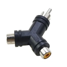 RCA Y Splitter Audio Connector Adapter Plug 1 Male to 2 Female AV Converter
