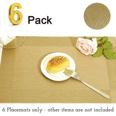 6er Pack GOLD Tischsets 45cmx31cm Creative Tops Vinyl Tischsets - Bild 1 von 4