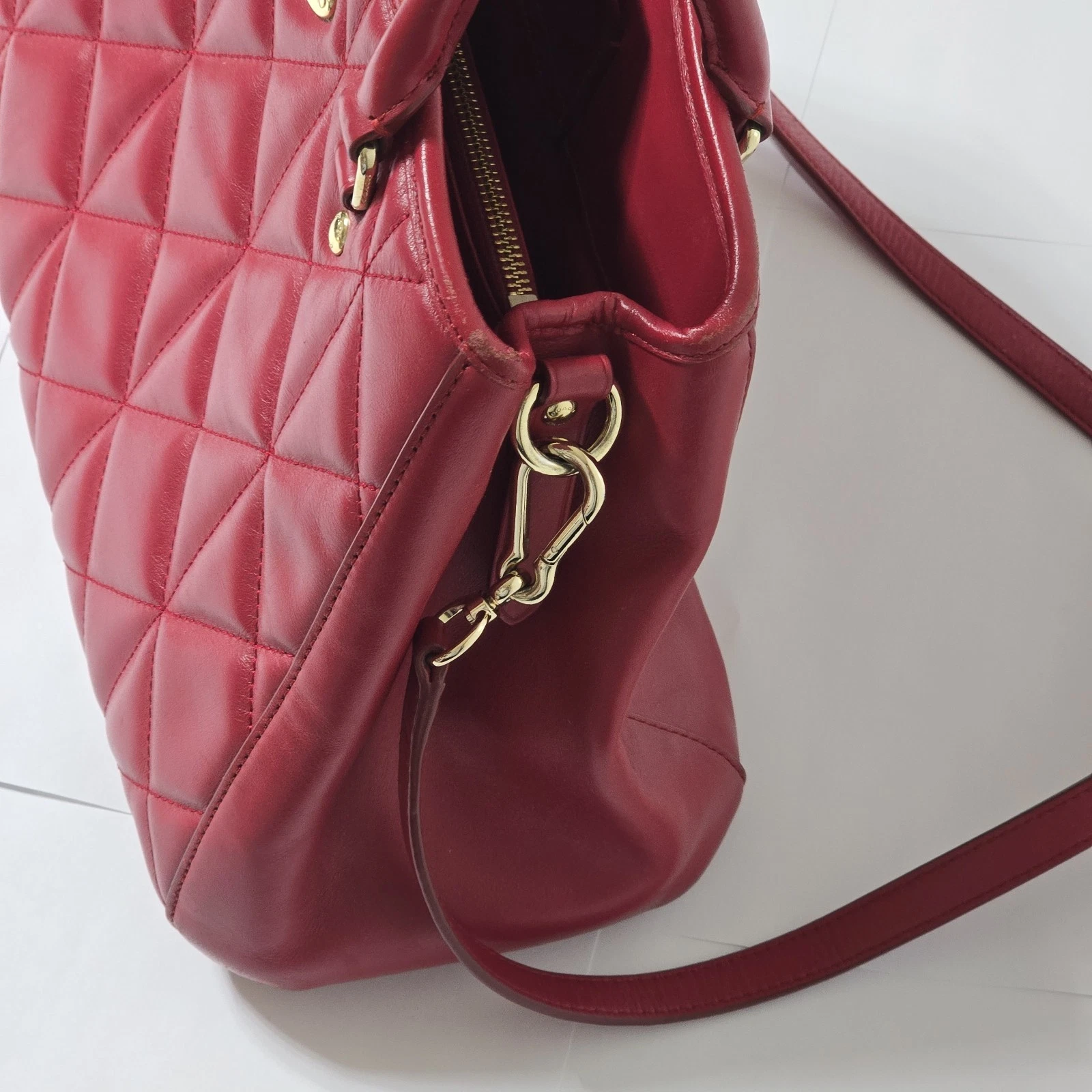 Borsa a mano Coach in pelle trapuntata Madison F36679 classica rossa