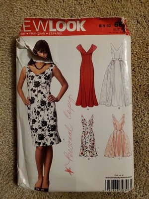 New Look 6670 Special Occassion Dress w Detachable Overskirt Sz 8-18 UNCUT OOP