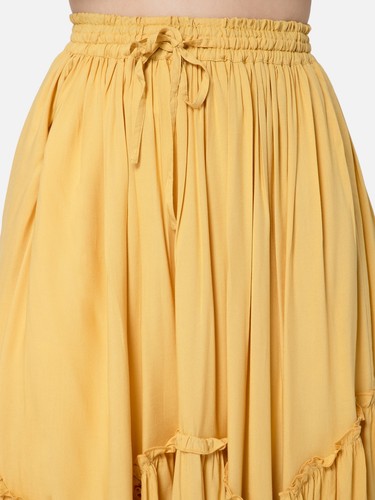 Women's Renaissance Pirate Peasant Medieval LARP High-Low Maxi Skirt with Pocket - Picture 17 of 33