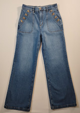 Loft Womens Jeans Size 27/4 Blue Wide Leg LOO...