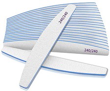 12 PCS Professional Nail File, 240/240 Grit Nail Files for Natural Nails Emery