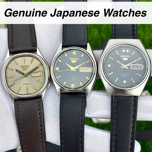 Lot of 3 Seiko 5 Automatic Vintage Men’s Watches Japan Made