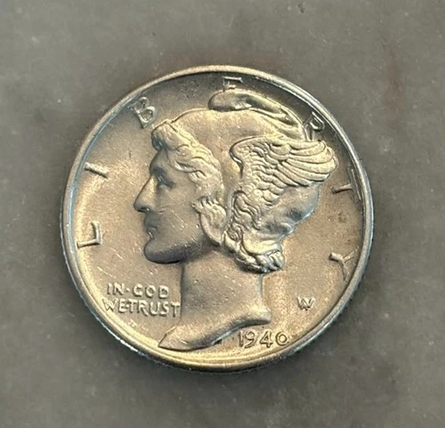 1940-D Mercury Dime - AU - About Uncirculated - 90% Silver