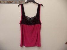NWOT Pure Style Girlfriends, 3X, Pink w/ Black Lace Tank