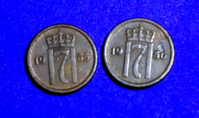 NORWAY 1955 & 1956 (1 ORE)   U-GRADE   CIRCULATED KM#398 FAIR PRICE #10