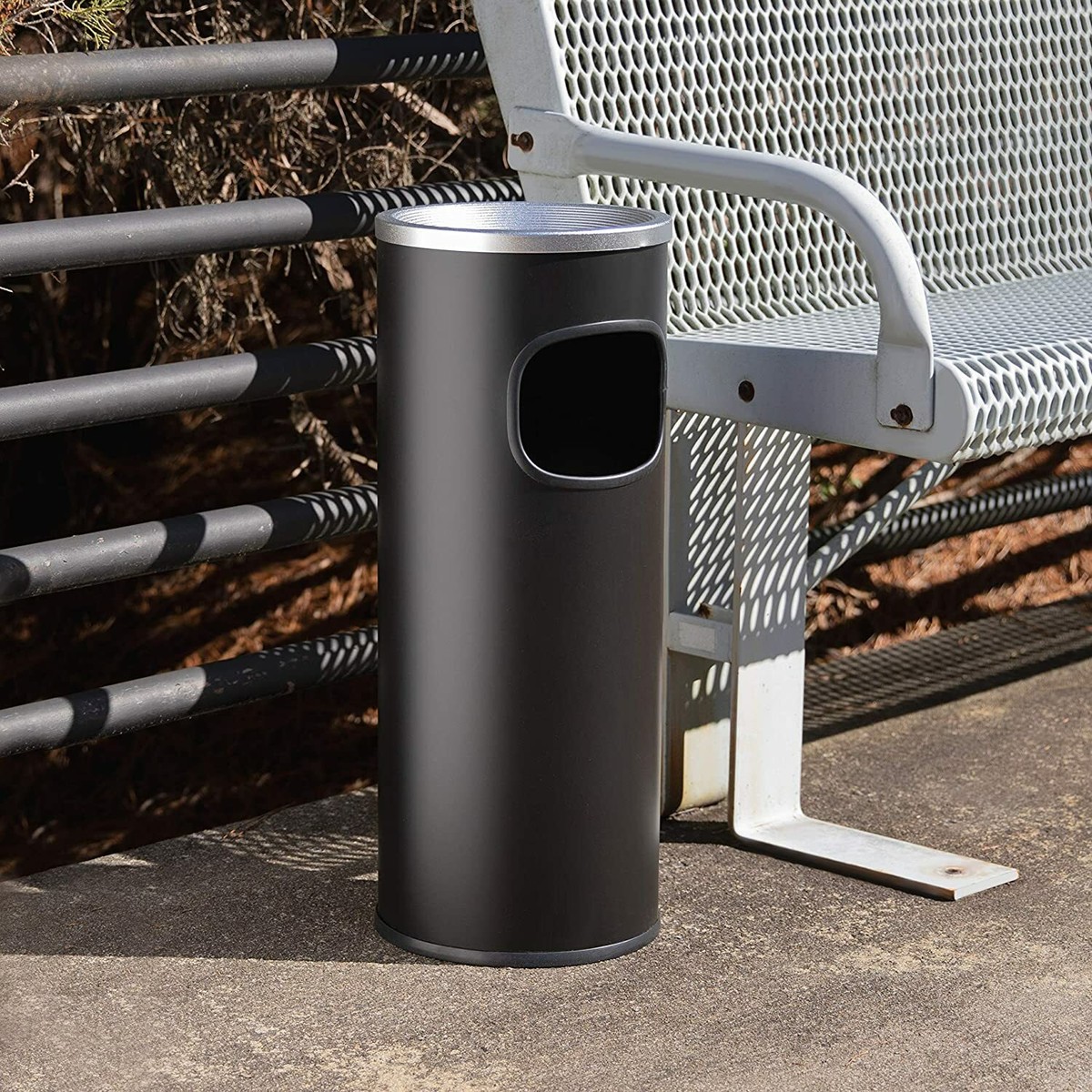 trash can for cigarettes Outdoor Ashtray Receptacle Floor Standing Smoking Cigar Cigarette Trash Can  Lid