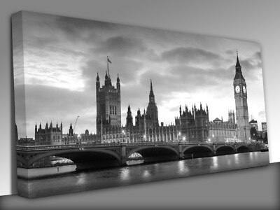 Der Palast von Westminster Big Ben bei Nacht Panorama Leinwand Wandbild Bild