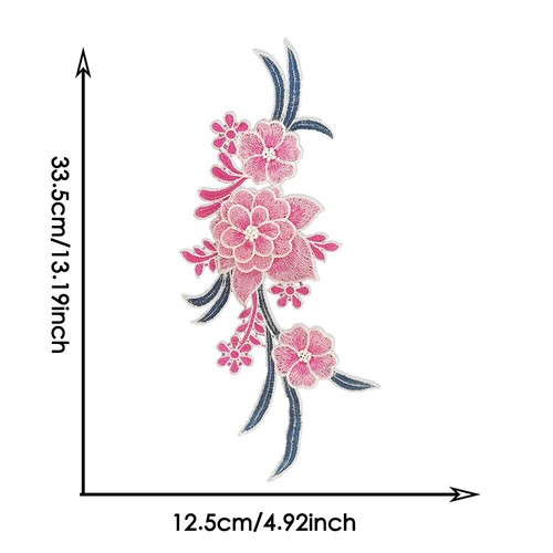 1pcs 3D Flower Embroidered Patches Left Side Sew Iron on Dress Clothing Applique - Picture 2 of 21