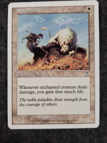 Spirit Link Magic the Gathering 7th Ed #47 MTG Near Mint Never Played (DS3D1J9) - Picture 15 of 20
