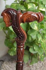 Horse Wooden Hand Carved Cane Traditional Hand Carved Walking Stick