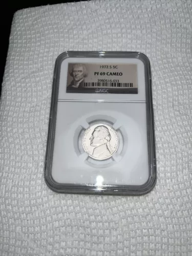 1972 S Jefferson Nickel PF69 Cameo NGC Certified