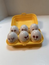 Tomy Vintage Hide and Squeak Egg Carton Shape Sorter Matching Game 1993 Complete